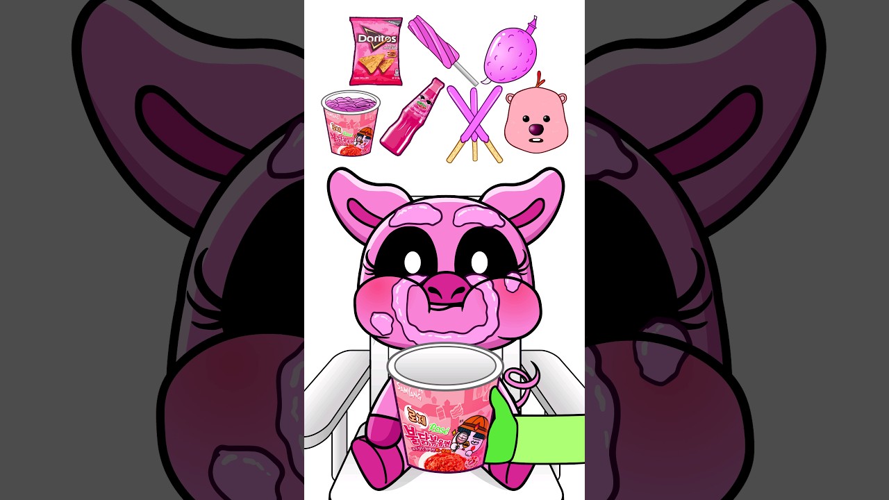 Pink Emoticon Mukbang