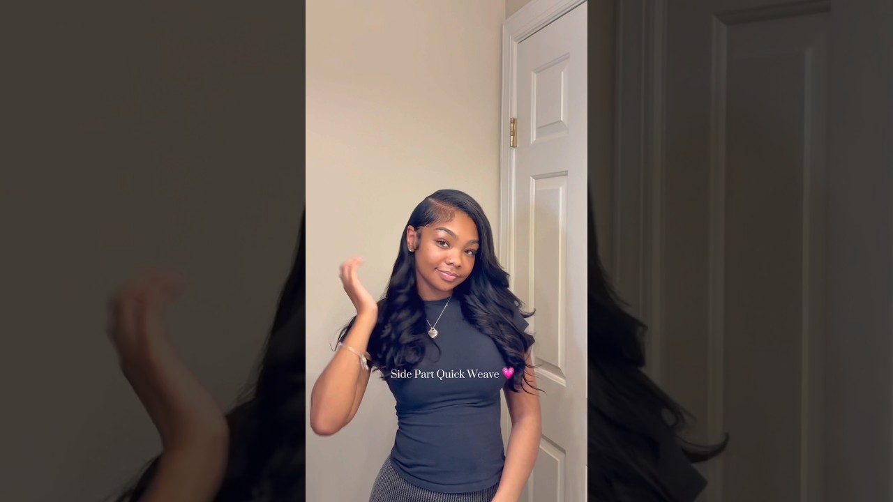 Side Part Quickweave 🎀 #quickweave #sideparthairstyle #hairtutorial #hairstyles