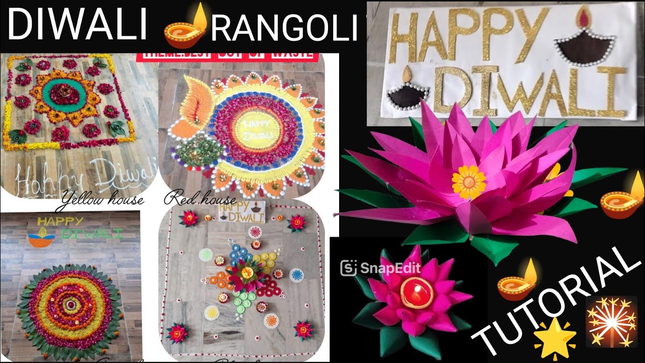 How to make a beautiful Rangoli/Diwali rangoli 🪔🪔🎇