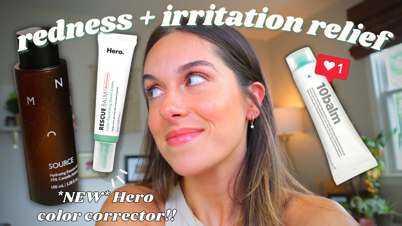 THE BEST PRODUCTS TO HEAL REDNESS + IRRITATION // Hero's NEW rescue balm + red correct | Rudi Berry