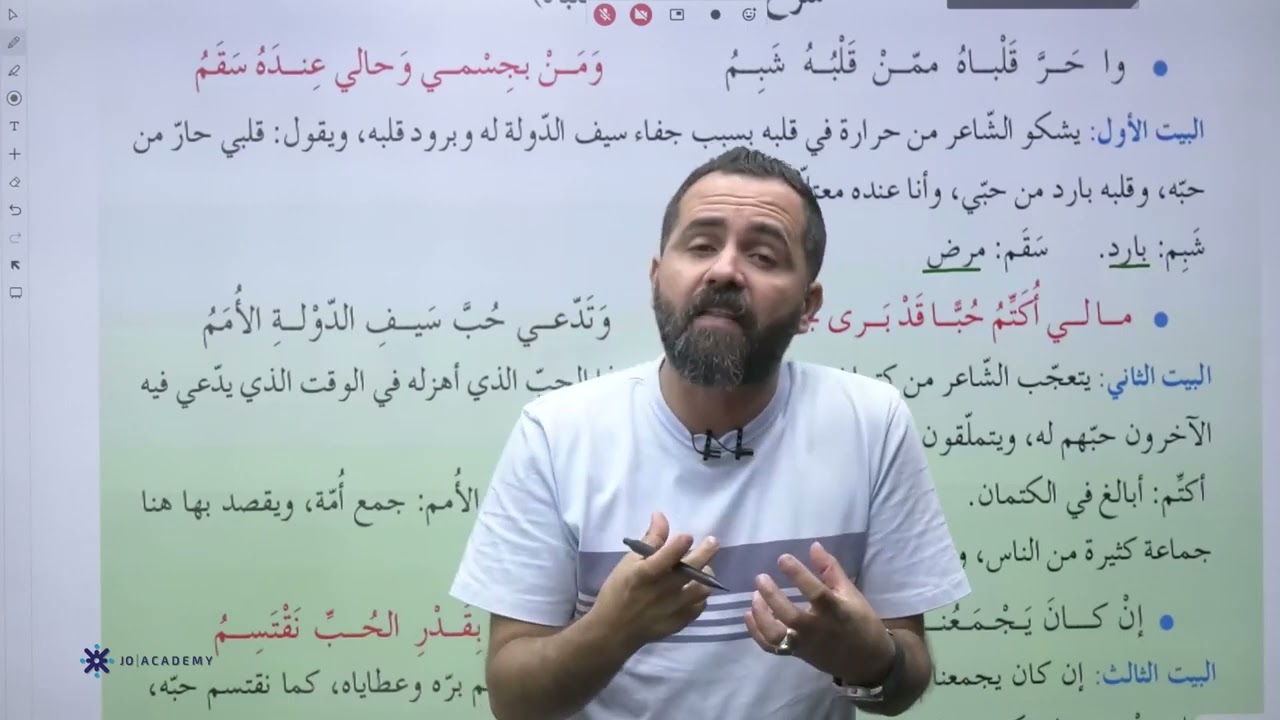 في أدب الصداقة - شرح ( قصيدة وا حرّ قلباه ) - الشاعر أبو الطيّب المتنبّي
