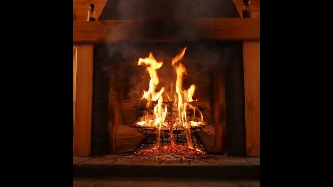 Musica para dormir y relajarse. Chimenea encendida con música de piano.