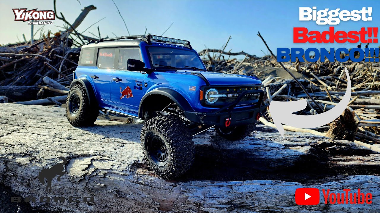 New Huge 2021 Ford Bronco RC Crawler Review - Yikong 1/8 YK4083 - Tested at the Beach!
