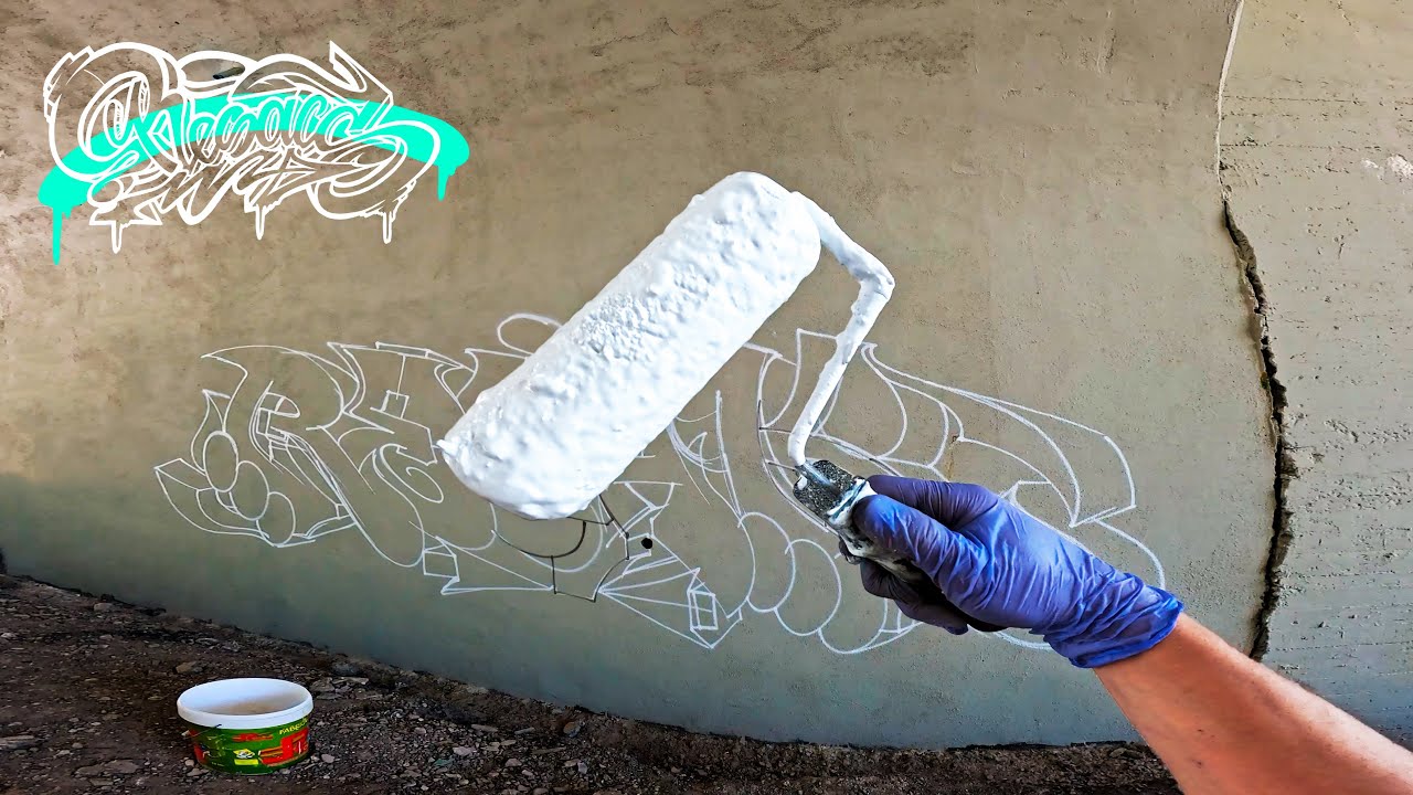 💣 White GRAFFITI Letters With ROLLER & SPRAY PAINT 💣 Resaks