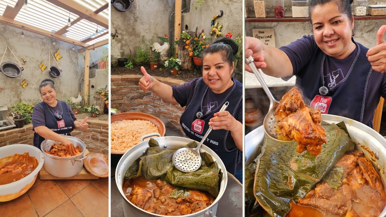POLLO EN BARBACOA CON HOJAS DE PLATANO PARA 25 PERSONAS 🇲🇽🇲🇽