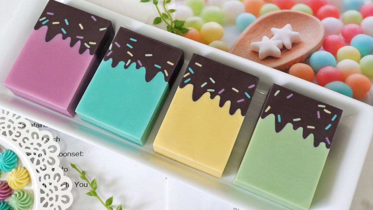 巧克力雪糕皂 - icecream lolly soap making with acrylic scraper, coldprocess - 手工皂