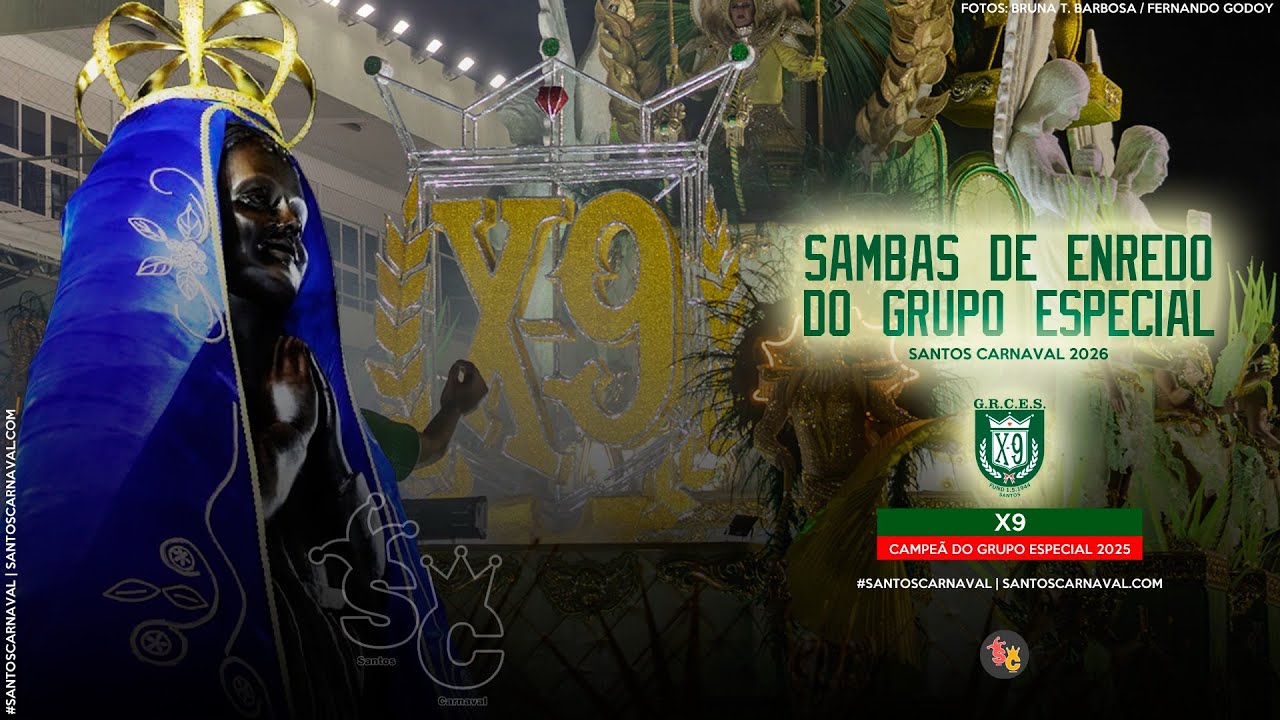 Sambas de Enredo do Grupo Especial do Carnaval de Santos 2026