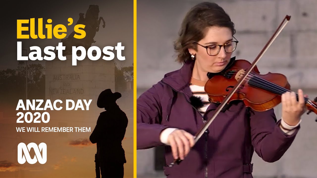 The Last Post on violin, music at the Desert Mounted Corps Memorial | ANZAC Day 2020 | ABC Australia