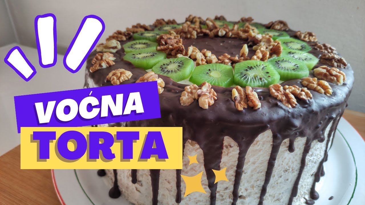 🥝RECEPT ZA NAJUKUSNIJU VOĆNU TORTU 💥 Fruit Birthday Cake Recipe
