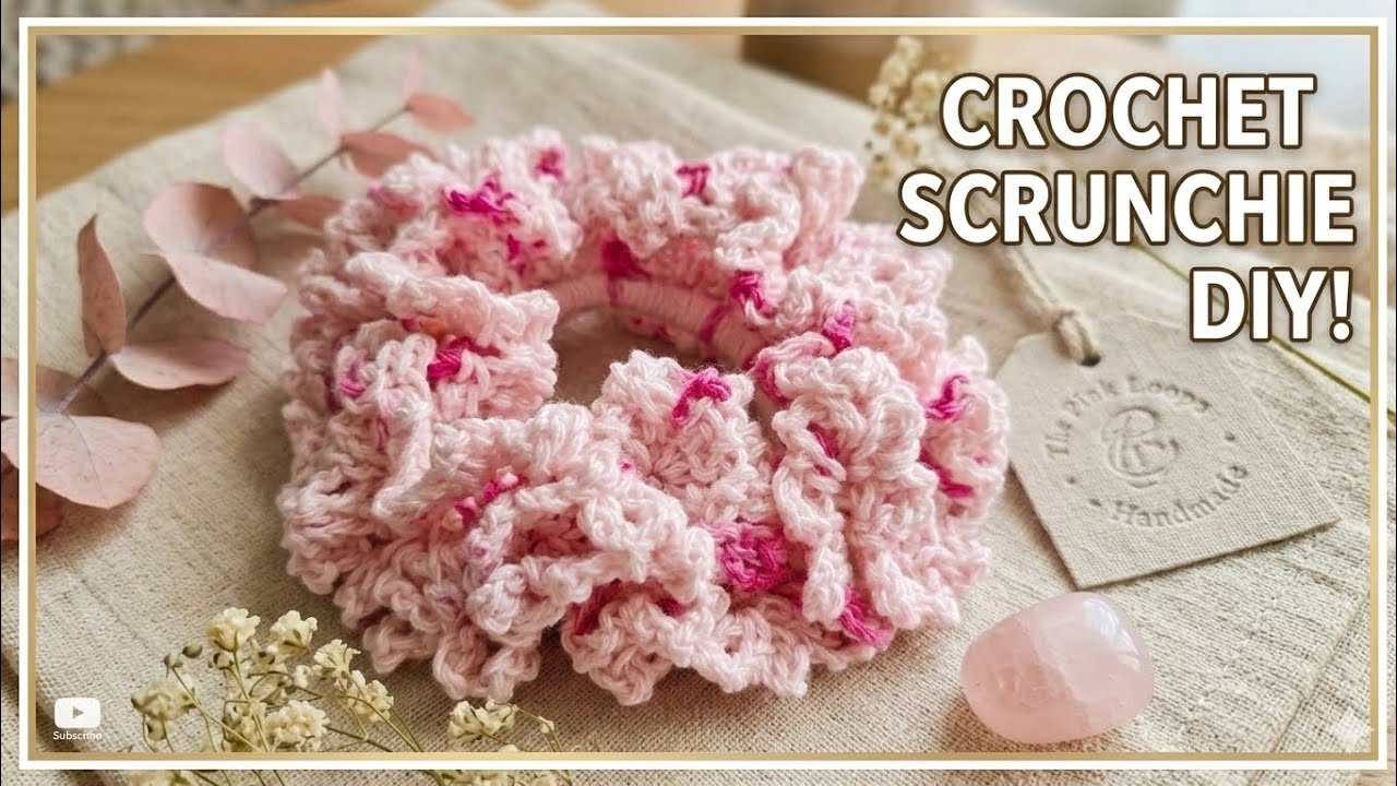 How to Crochet a Ruffle Scrunchie 🎀 Easy Beginner DIY (Viral Style!)/10-Minute Crochet Scrunchie!