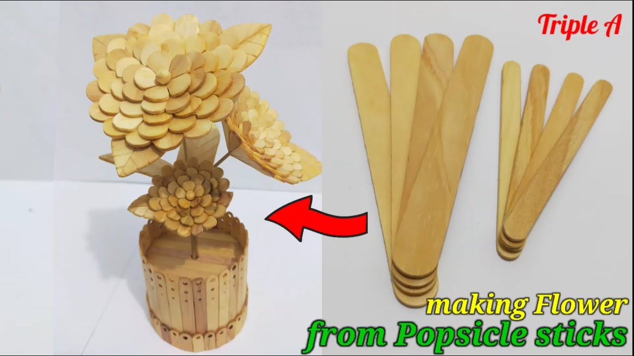 How to make Beautiful Flower from Popsicle sticks