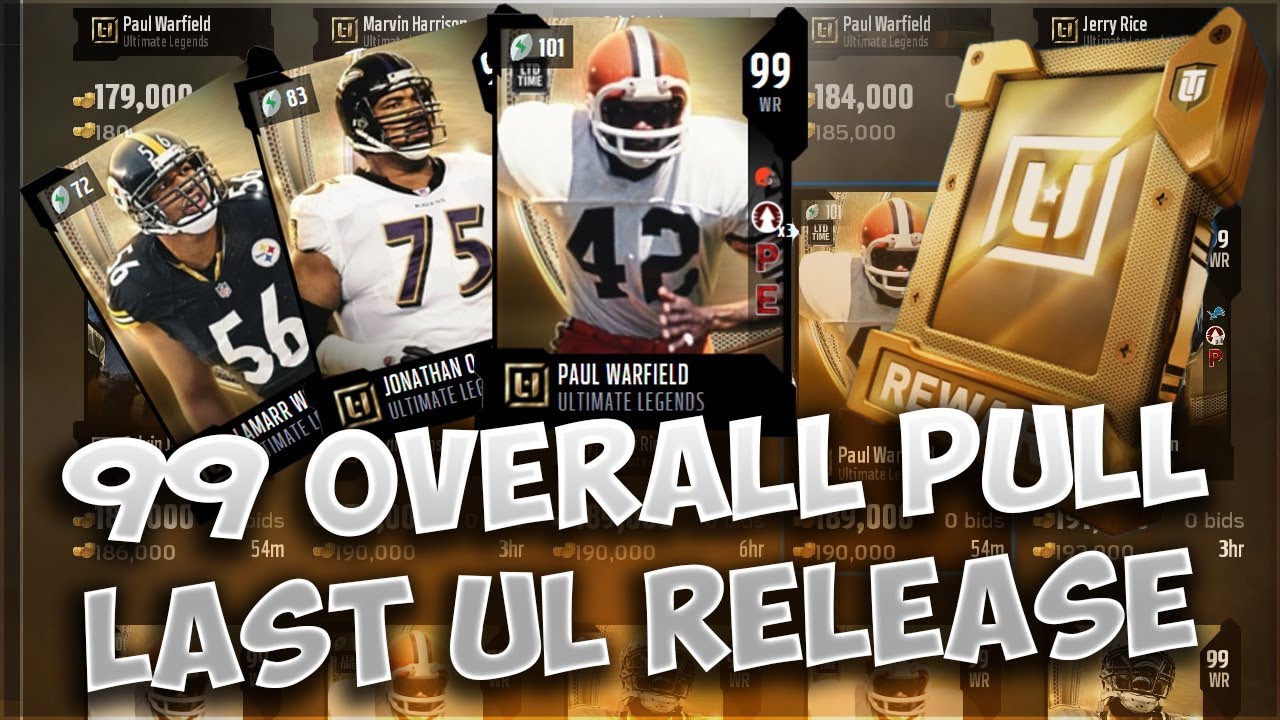99 Overall Pull! Last Ultimate Legends Release! 99 Paul Warfield! Madden 18 Ultimate Team Mut 18