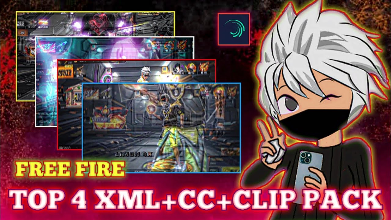 FREE FIRE TOP 4 BEST  XML + CLIP + CC  VIDEO 😱🔥 || PRESED BY ALIGHT MOTION  ||  LIMON 4X