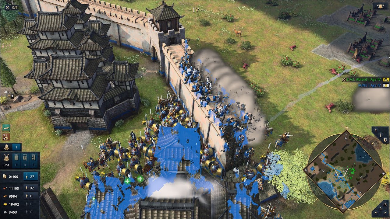 Age Of Empires 4 | Unbeatable Wall Defense With Japanese Ozutsu