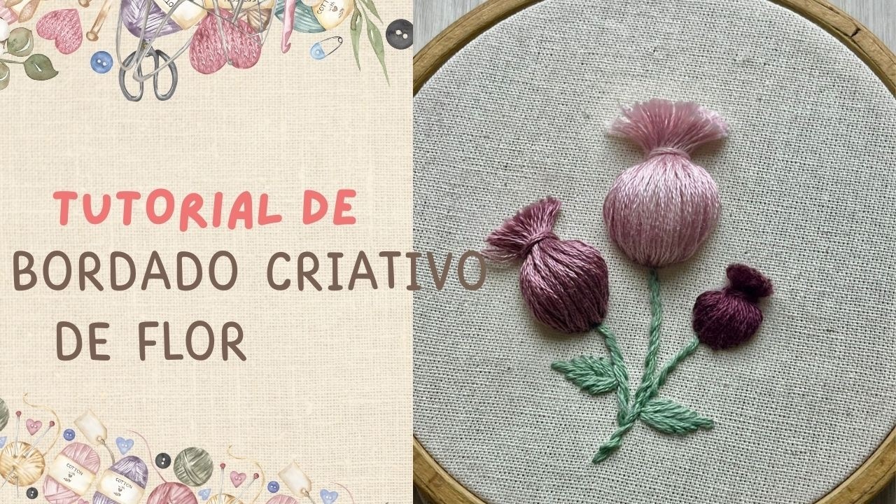 Aprenda como bordar uma linda flor criativa  #bordadoparainiciantes