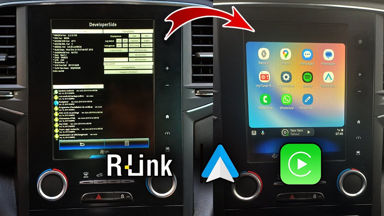 Installer Carplay & Android Auto sur Renault R Link2 avec clé USB