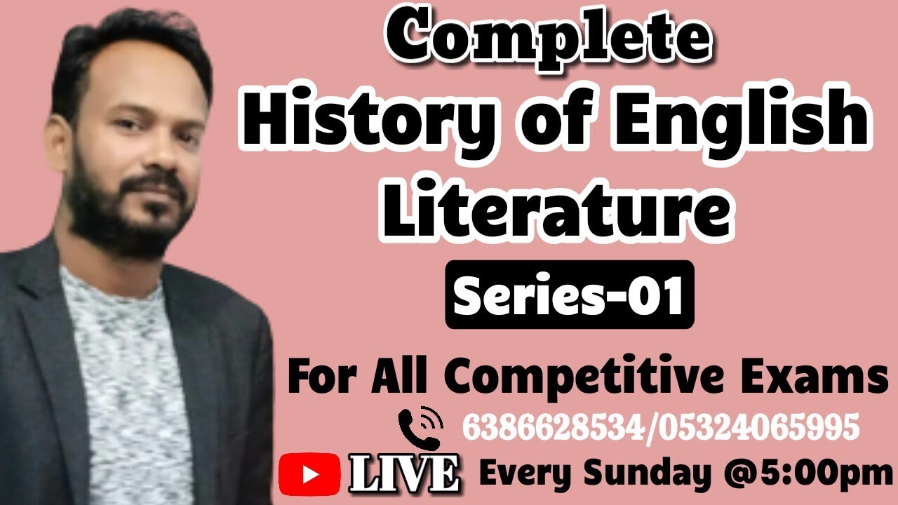 History of English Literature|For All Competitive Exam |TGT/PGT/LT /NET/JRF/DSSSB/GDC/Asst.Prof.etc
