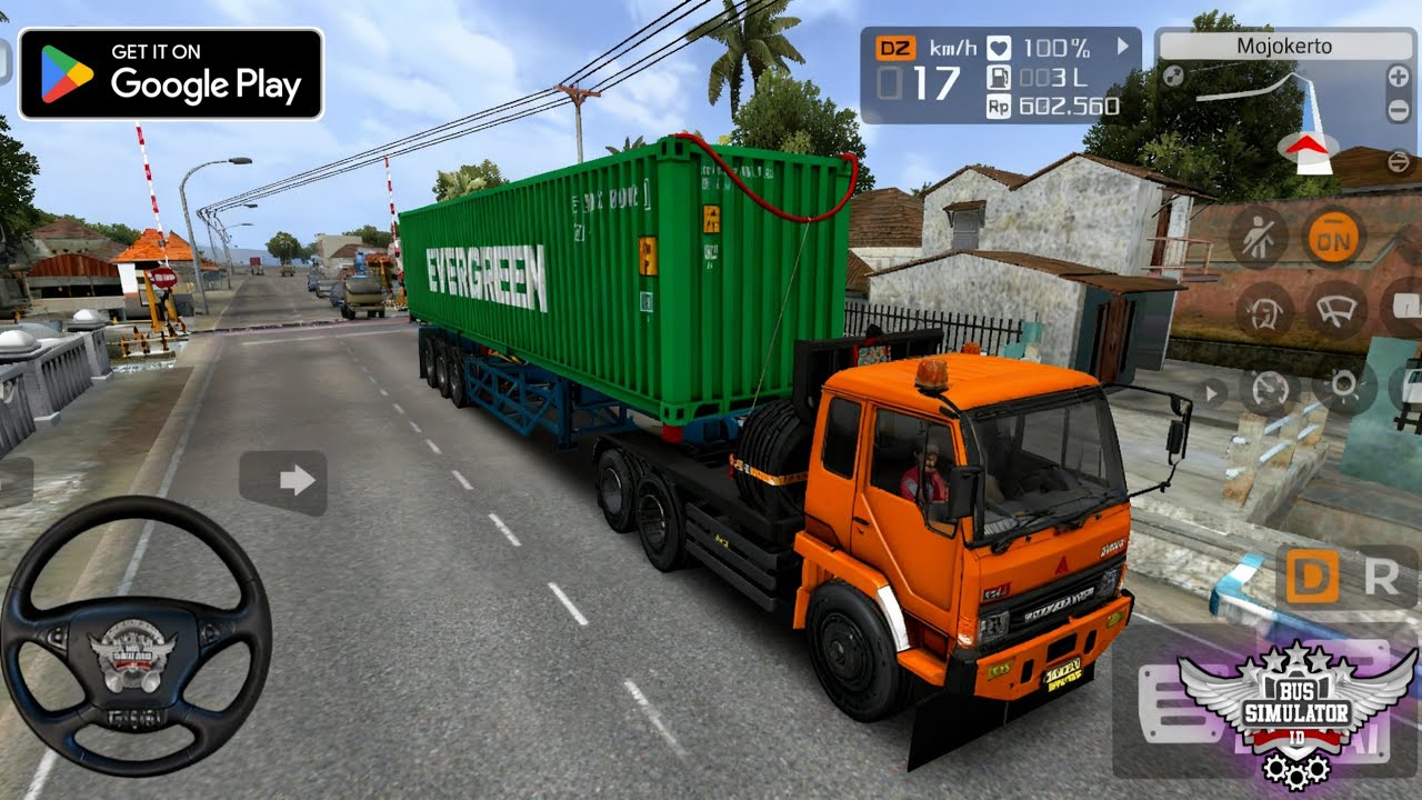 Truk Trailer Evergreen Oleng Ngebut! Rute Surabaya – Munung | Bus Simulator Indonesia
