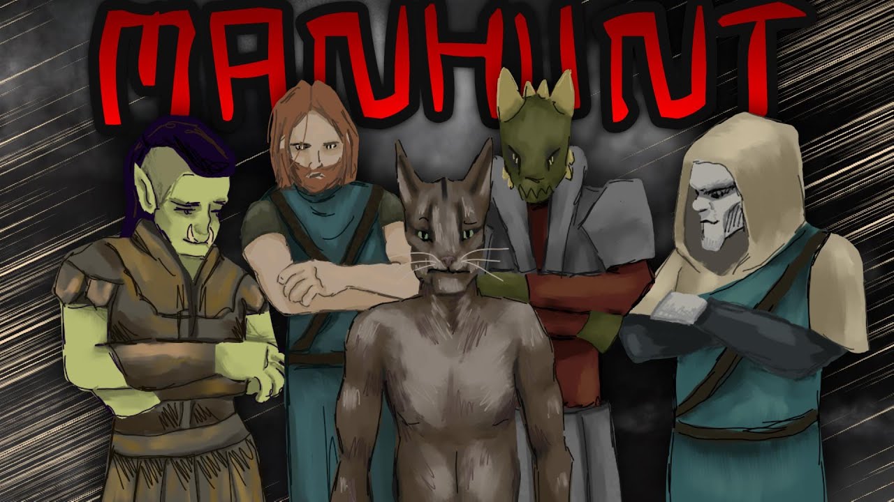 Skyrim Expert vs 4 Hunters! (Skyrim Manhunt)