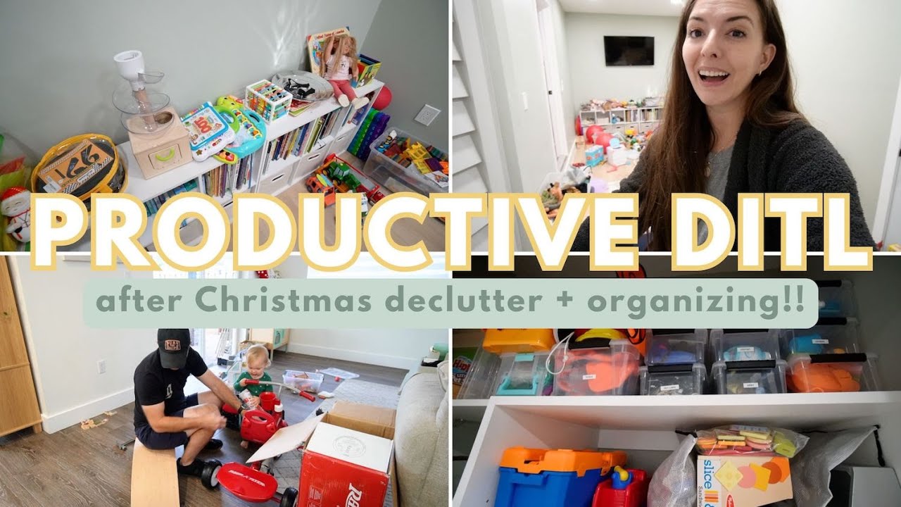 AFTER CHRISTMAS DECLUTTER + ORGANIZING 😬 | tackling this playroom that's already out of control lol