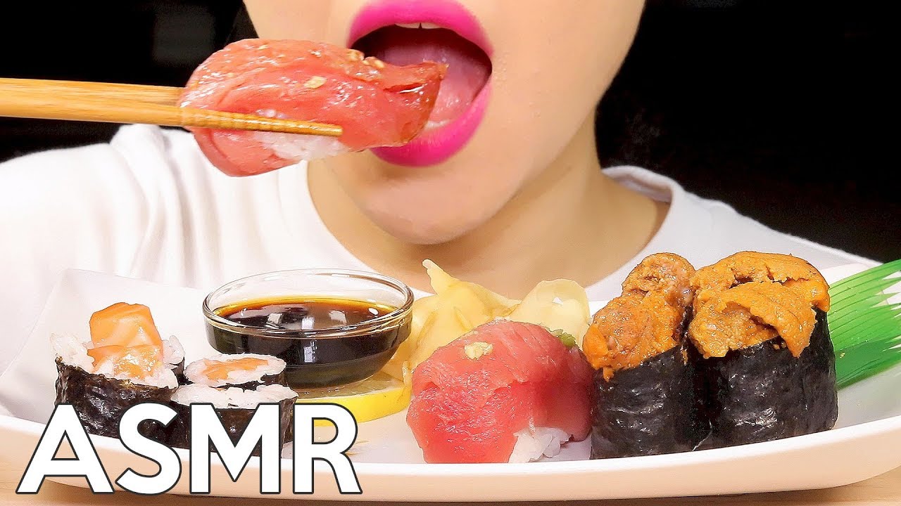 ASMR 🍣SUSHI🍣 Sea Urchin, Fatty Tuna, Salmon Roll 성게,참치뱃살,연어롤 초밥 먹방