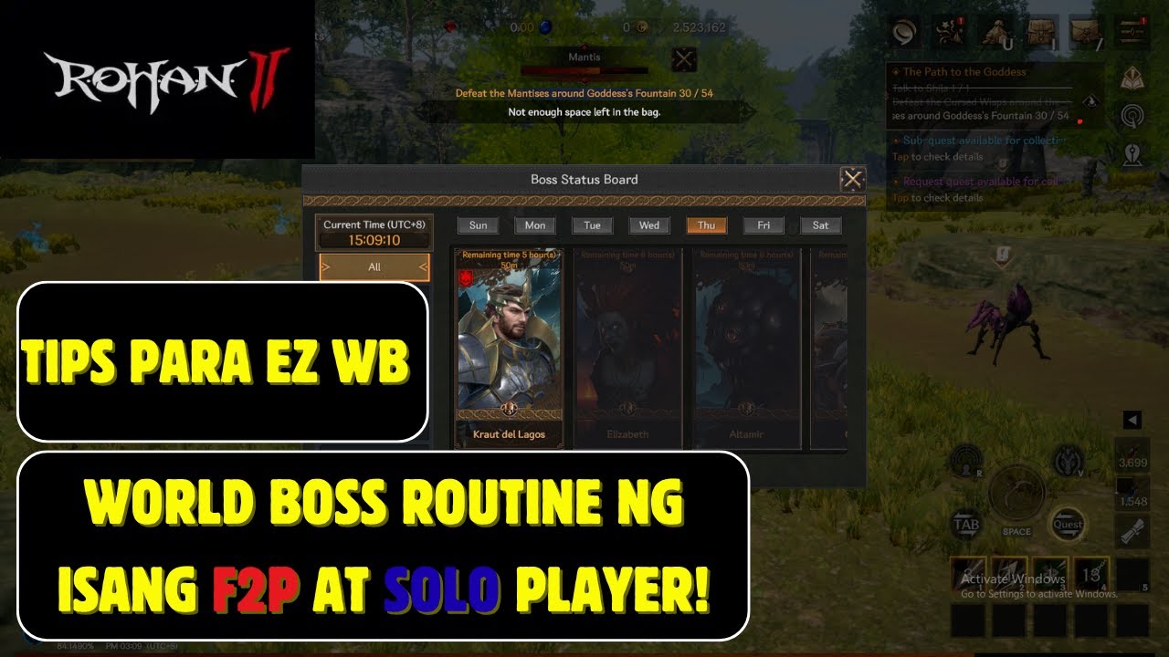 WORLD BOSS ROUTINE AND TIPS FOR EZ RANKING IN BOSS HUNT || ROHAN 2 GAMEPLAY