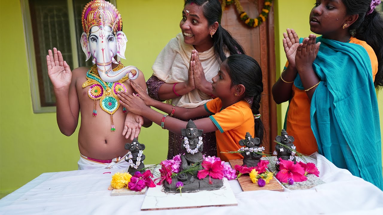 Sri Vinayakar Chaturdi Celebration at home | நாங்க விநாயகர் சதூர்தி கொண்டாடிட்டோம்.. | Mrs.Abi