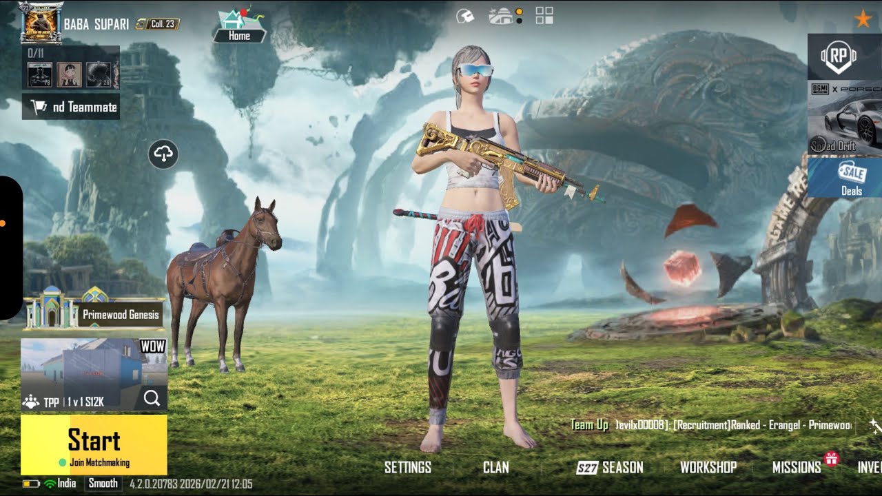 By first bgmi gameplay wow 1v1 s12k guys pls support 