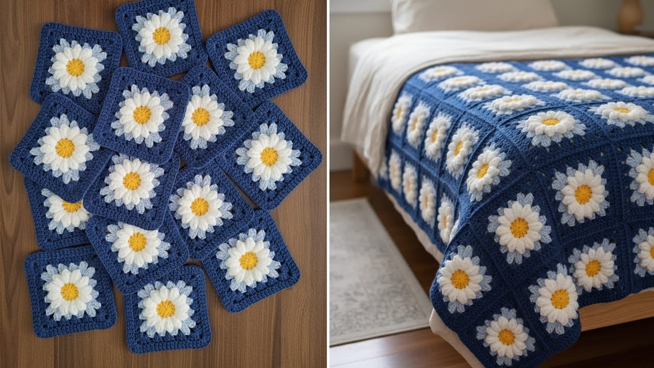 Easy Crochet Blanket Motif Tutorial | Step-by-Step for Beginners #crochet 