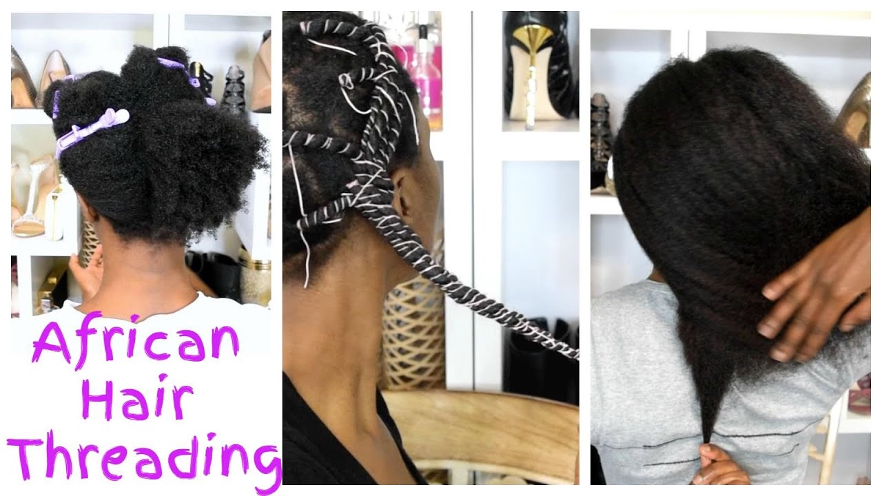 Heatless Coily To Straight | African Hair Threading Tutorial | Natural Hair