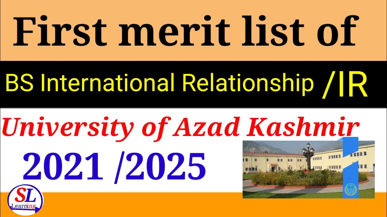 Merit list of BS international relation of AJK university | UAJK merit list of IR | IR merit list