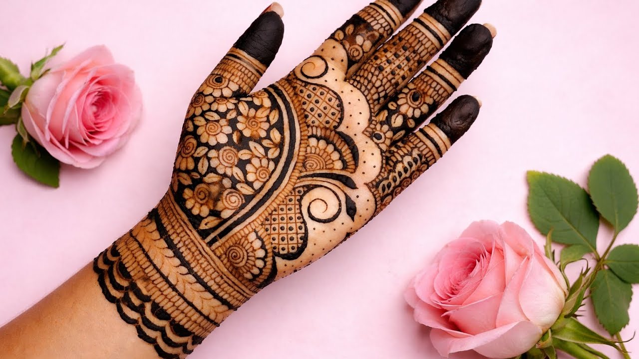 Beautiful and nice mehndi 🌿hand mehndi tutorial 🌿henna design 🌿mehndi design💙