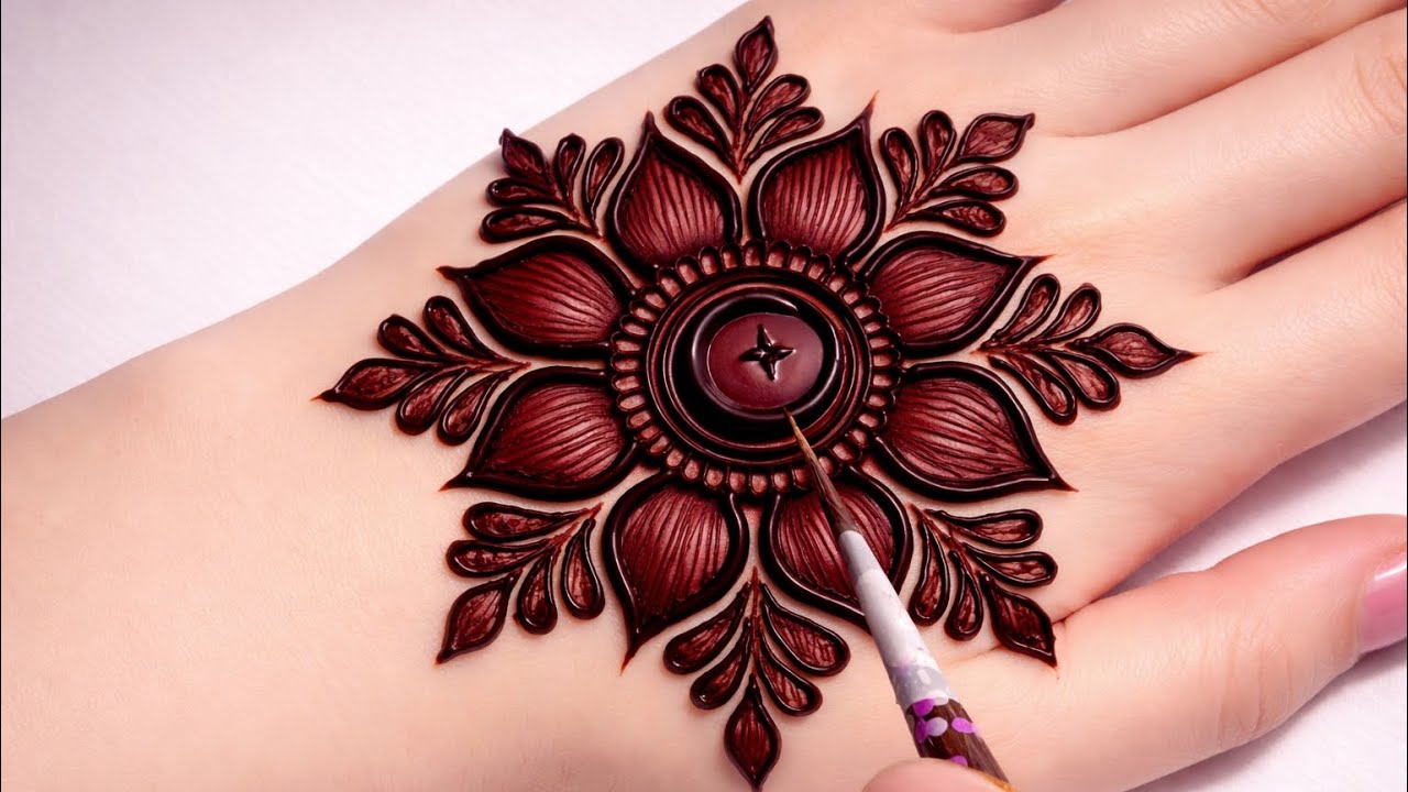 🌙 Eid Special Easy Mehendi Design | Dark Bold Henna for Beginners