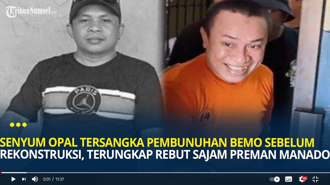 Senyum Opal Tersangka Pembunuhan Bemo Sebelum Rekonstruksi, Terungkap Rebut Sajam Sang Preman Manado