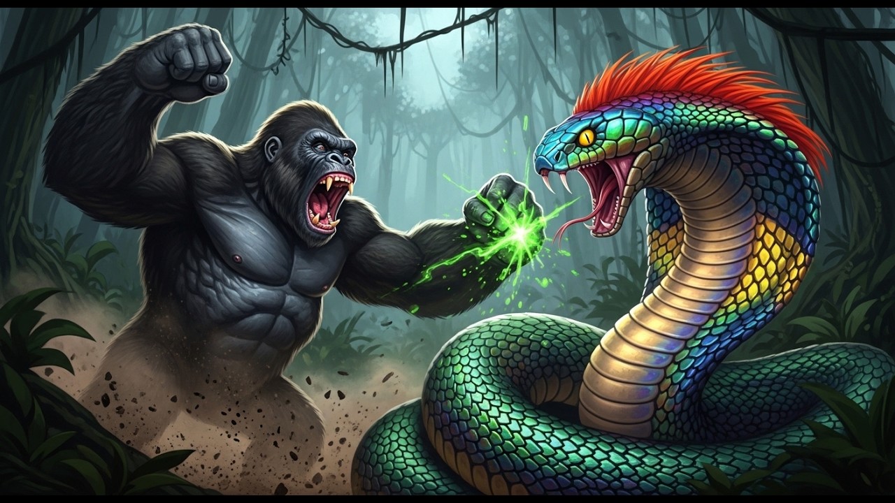 King Kong vs Giant Serpent 🦍🐍 | The Ultimate Jungle Battle for Survival!  wow