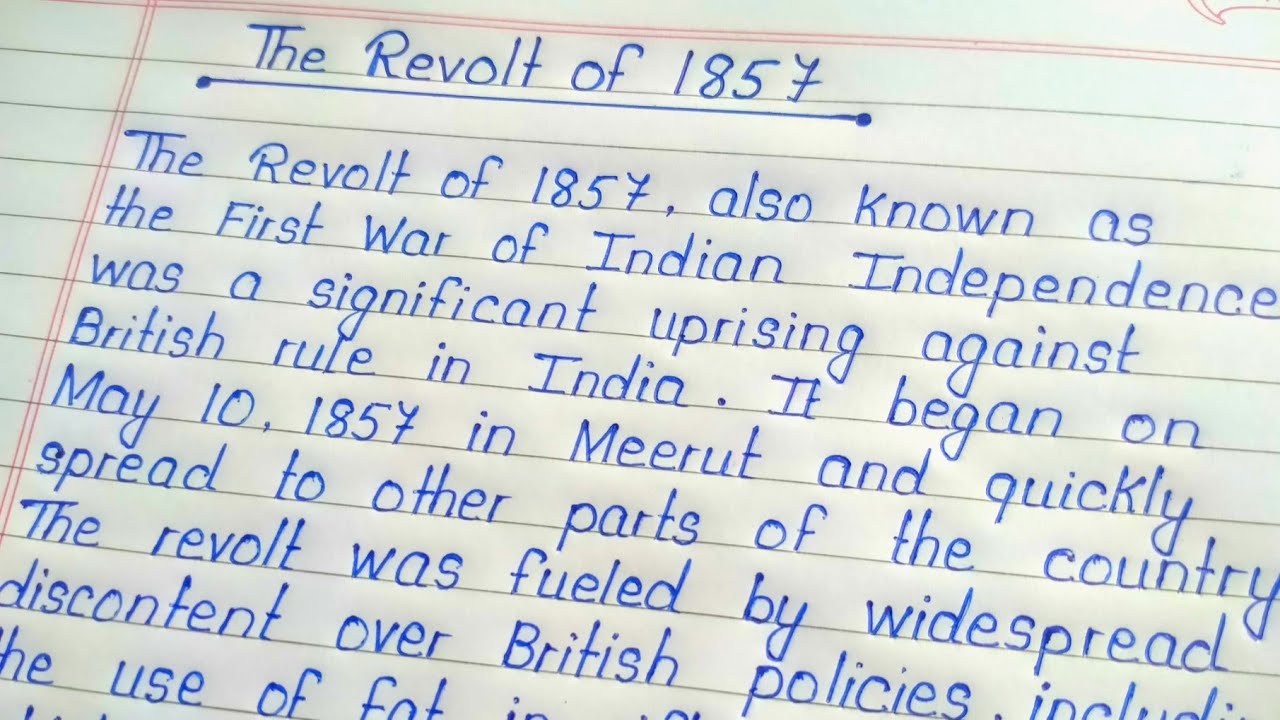 The Revolt of 1857 || Short Paragraph on Revolt of 1857 || About The Revolt of 1857 ||