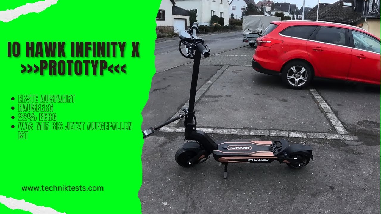 Io Hawk Infinity Erste Tests am Hausberg & 22% Berg #emobility #iohawk #escooter
