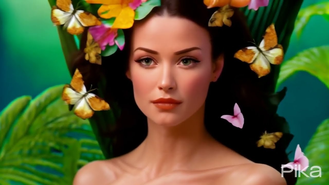 🌺 Enchanting Biological Female: A Vision of Ethereal Beauty in Tropical Paradise! 🦋✨