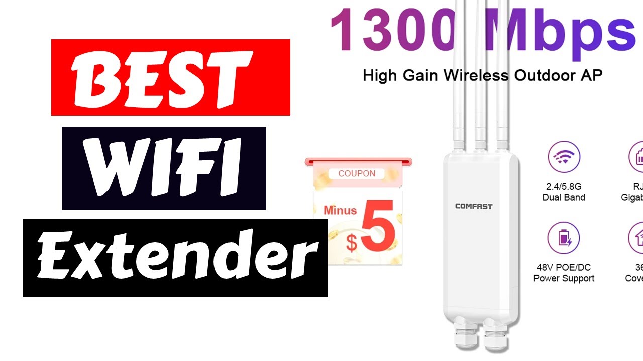 Best Outdoor WiFi Extender | Comfast 1300Mbps Outdoor 4G&5 8GHz Gigabit AP Long Range Repeater