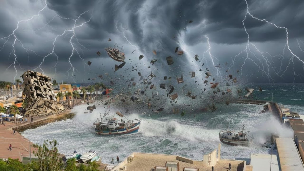 Potężne tornado nawiedziło Murcję w Hiszpanii, paraliżując Puerto de Mazarr&oacute;n w ciągu kilku minut.