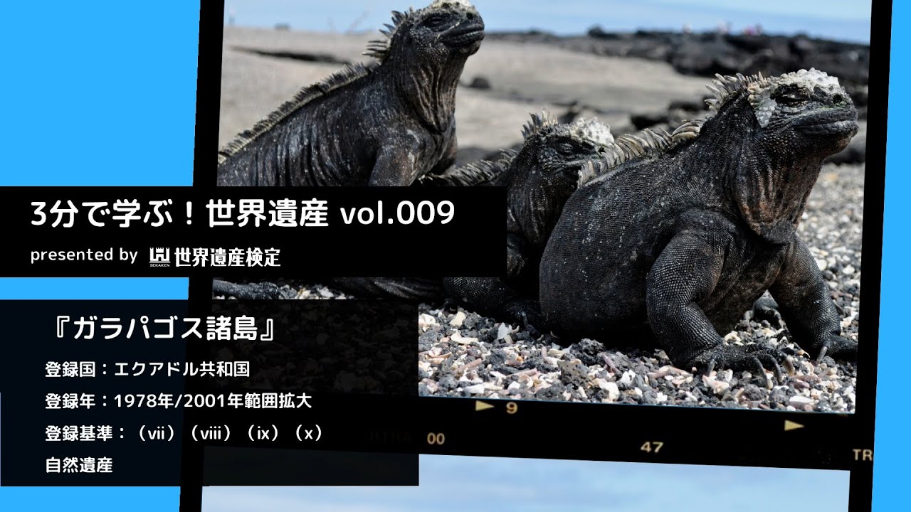 3分で学ぶ！世界遺産vol.009「ガラパゴス諸島」