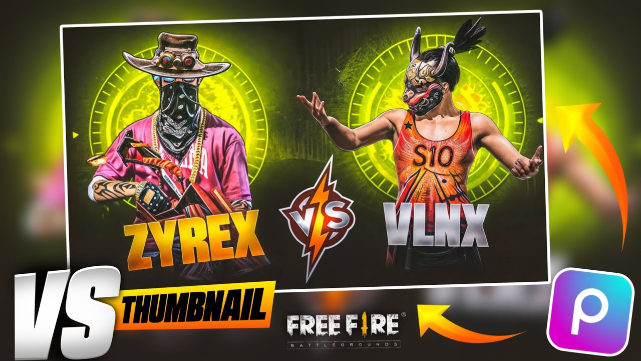 How To Make Free Fire VS Thumbnail In Picsart 🔥 Free Fire 1v1 Thumbnail Kaise Banaye #freefire