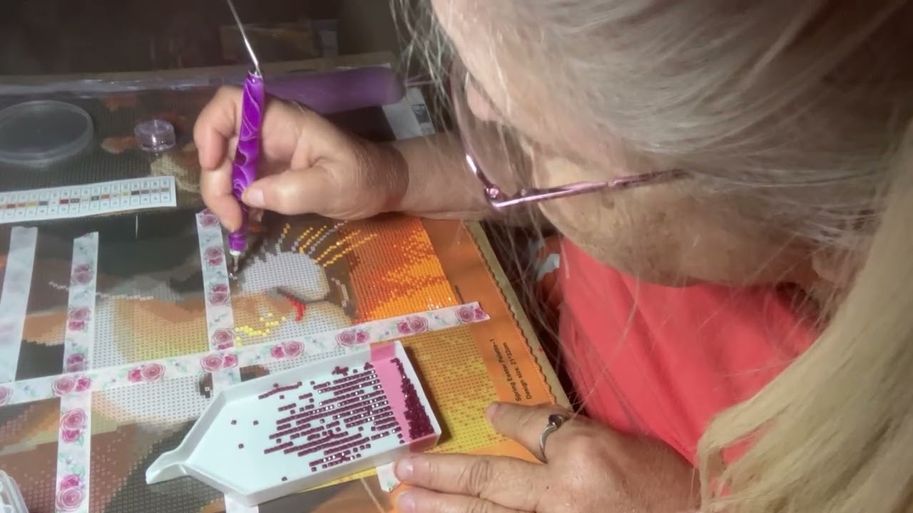 Wipnchat this beautiful “diamond on canvas “diamond painting,spring Easter Palette,thank you Becky