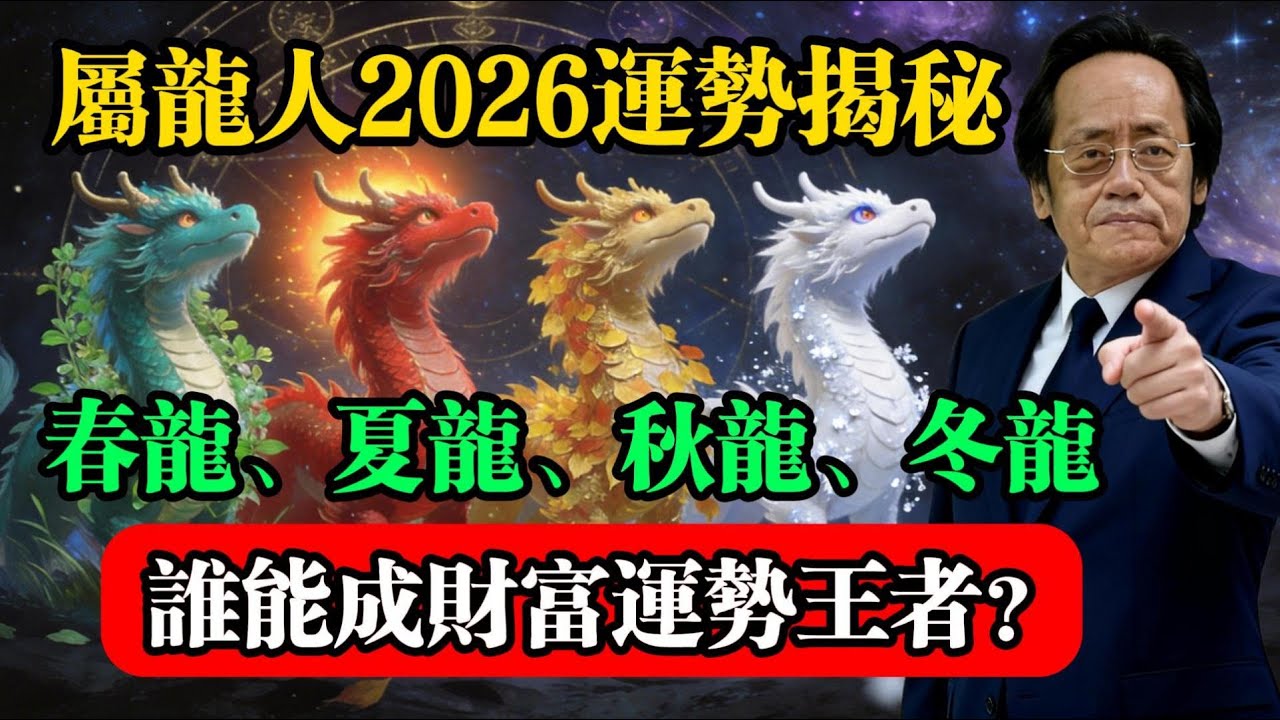 屬龍人2026運勢揭秘：春龍、夏龍、秋龍、冬龍，誰能成財富運勢王者？#倪海廈 #屬龍運勢 #生肖龍 #2026運勢 #丙午年 #四季龍 #財富運勢 #命理分析