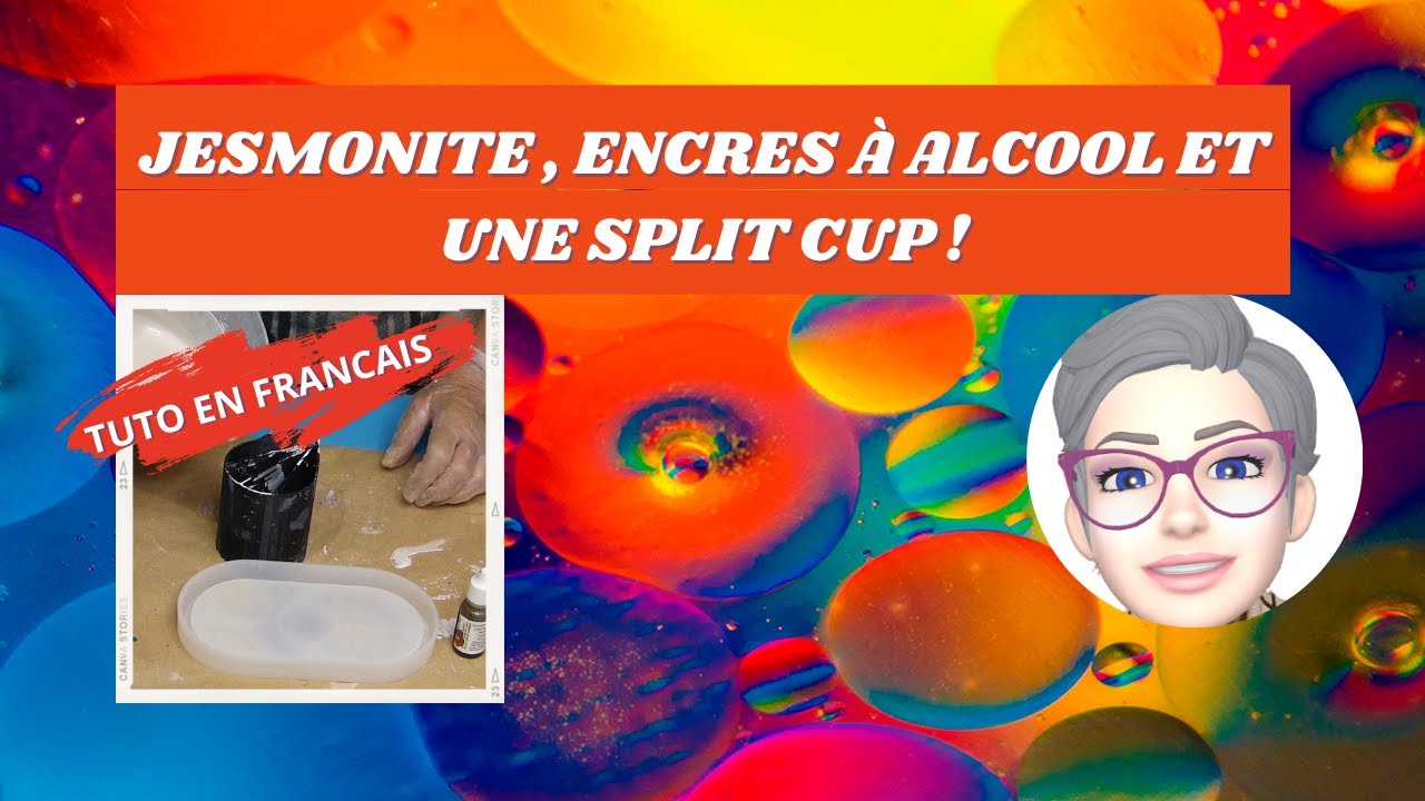 Jesmonite, encres à alcool et split cup ! Un beau résultat ! Jesmonite pour débutants / #265