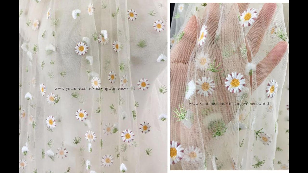 Most Simple & Beautiful Design on Net Fabric with Normal Stitching Needle-Aari/Maggamwork/Embroidery