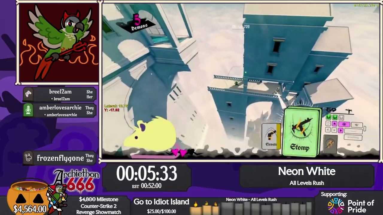 Archiethon 666 || Neon White — All Levels Rush by bree12am