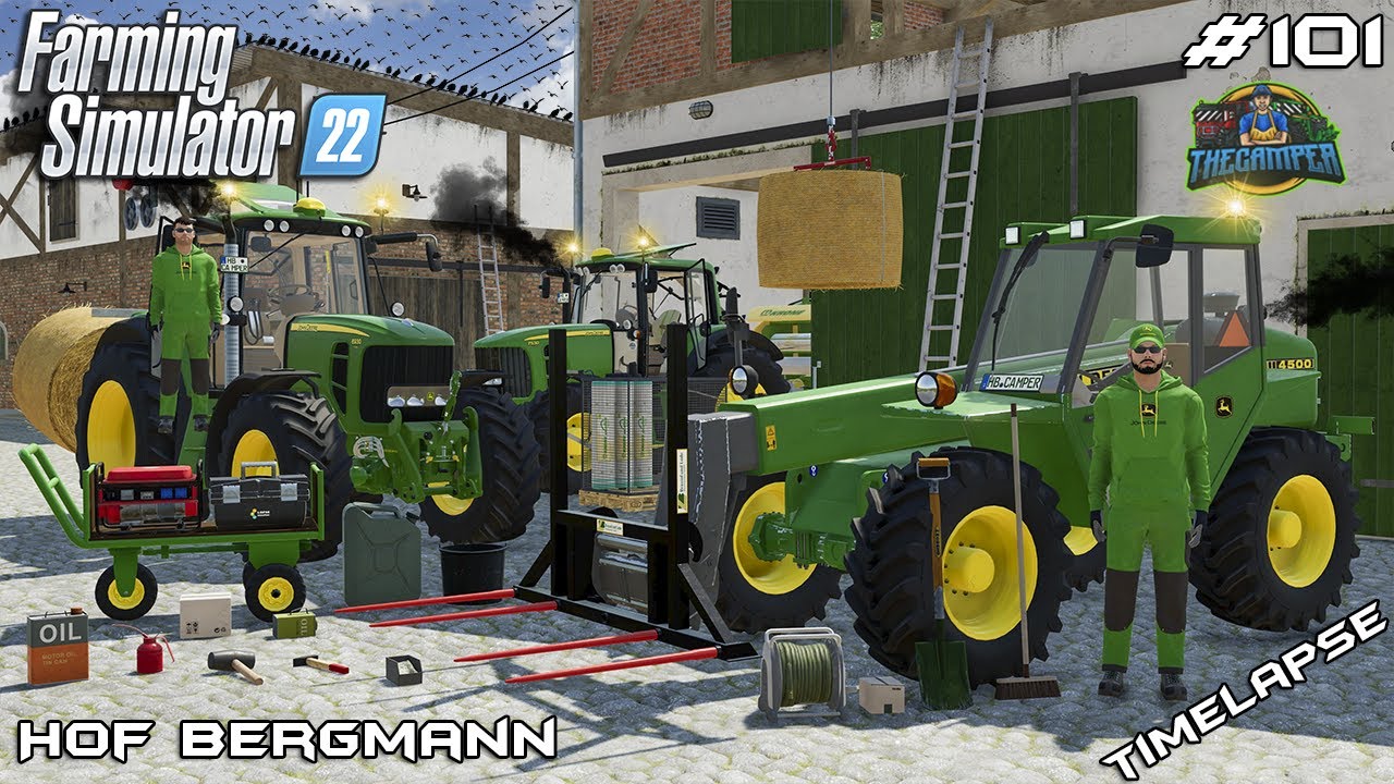 STORING STRAW BALES IN THE ATTIC WITH A CRANE | Hof Bergmann | Farming Simulator 22 | Episode 101