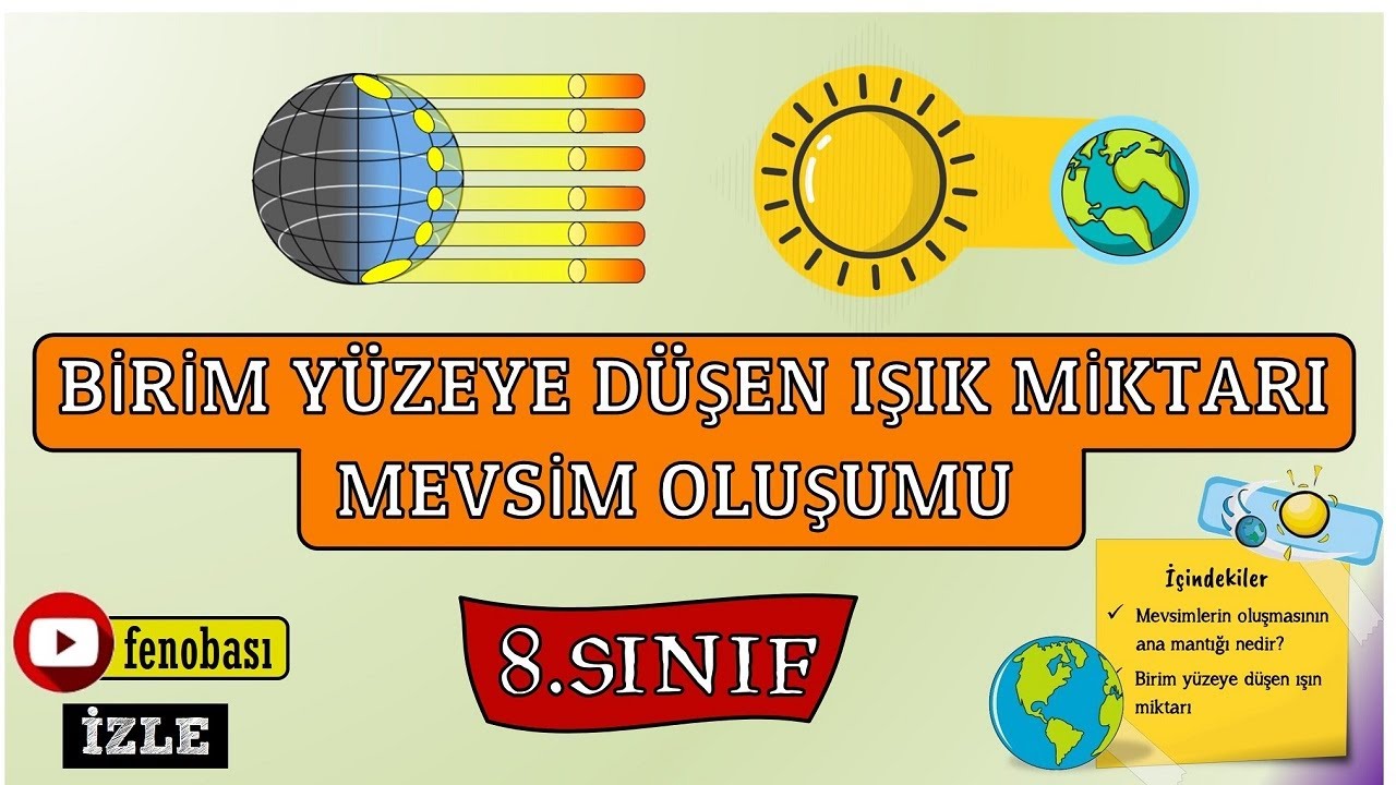 8.sınıf GÜNEŞ IŞINLARININ GELME AÇISI ve MEVSİMLER (soru çözdüren bilgiler) / LGS 2021