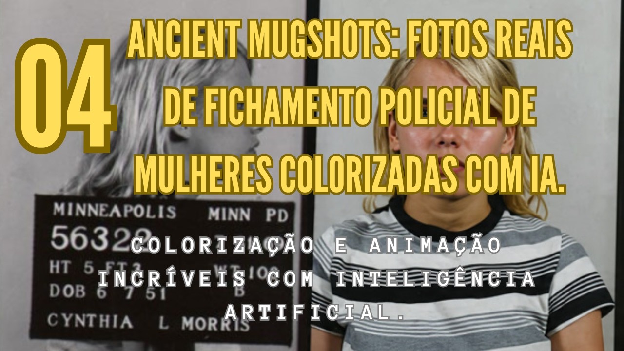 04 Ancient Mugshots: Fotos Reais de Fichamento Policial de Mulheres Colorizadas com IA